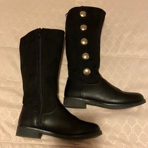 Black studded boots with zip up side
